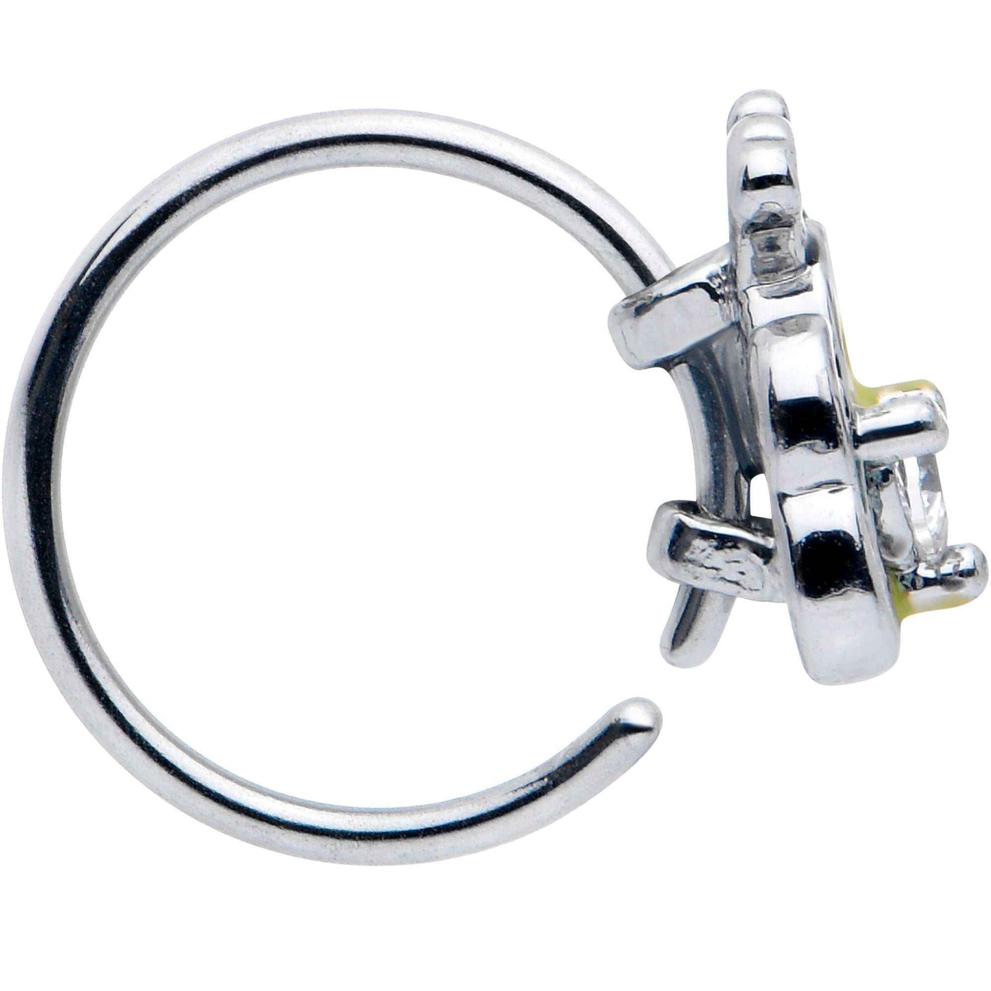 BodyCandy 20G 5/16 Clear CZ Gem Butterfly Love Bug Nose Hoop — lifestyle context