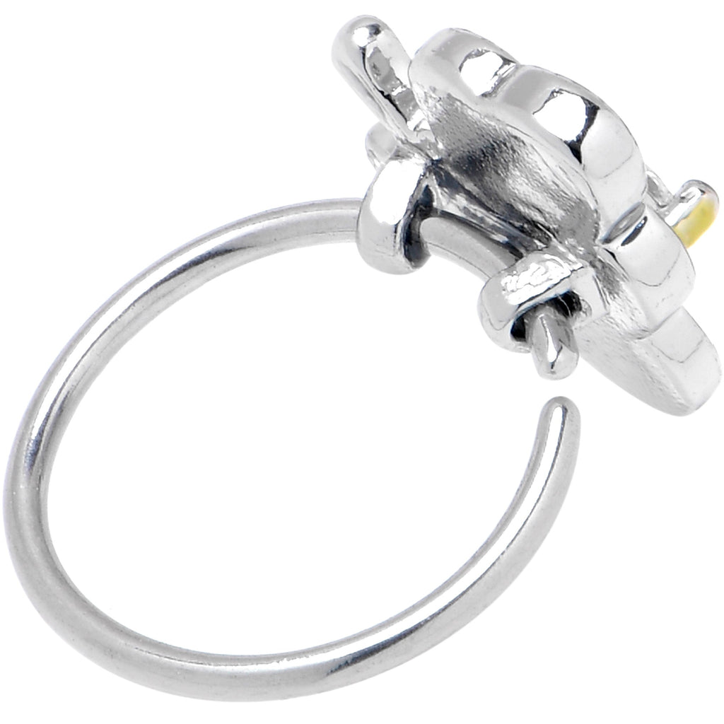 BodyCandy 20G 5/16 Clear CZ Gem Butterfly Love Bug Nose Hoop — back view