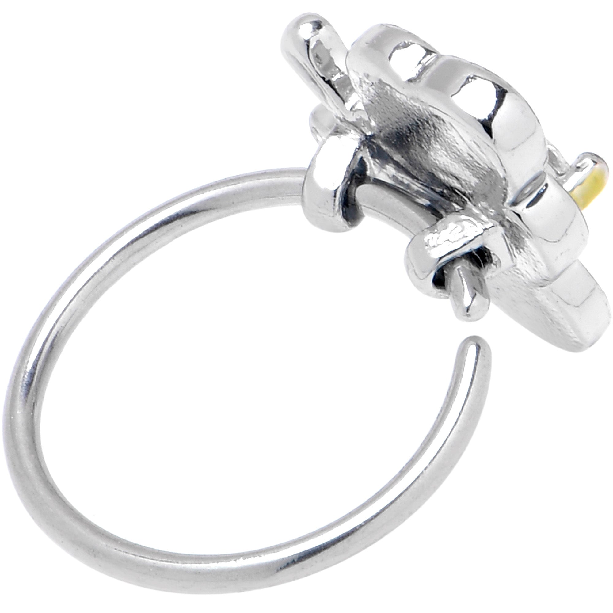 BodyCandy 20G 5/16 Clear CZ Gem Butterfly Love Bug Nose Hoop — back view
