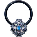 BodyCandy 16G 3/8 Blue Aurora Gem Black Night Blossom BCR Captive Ring — main product shot