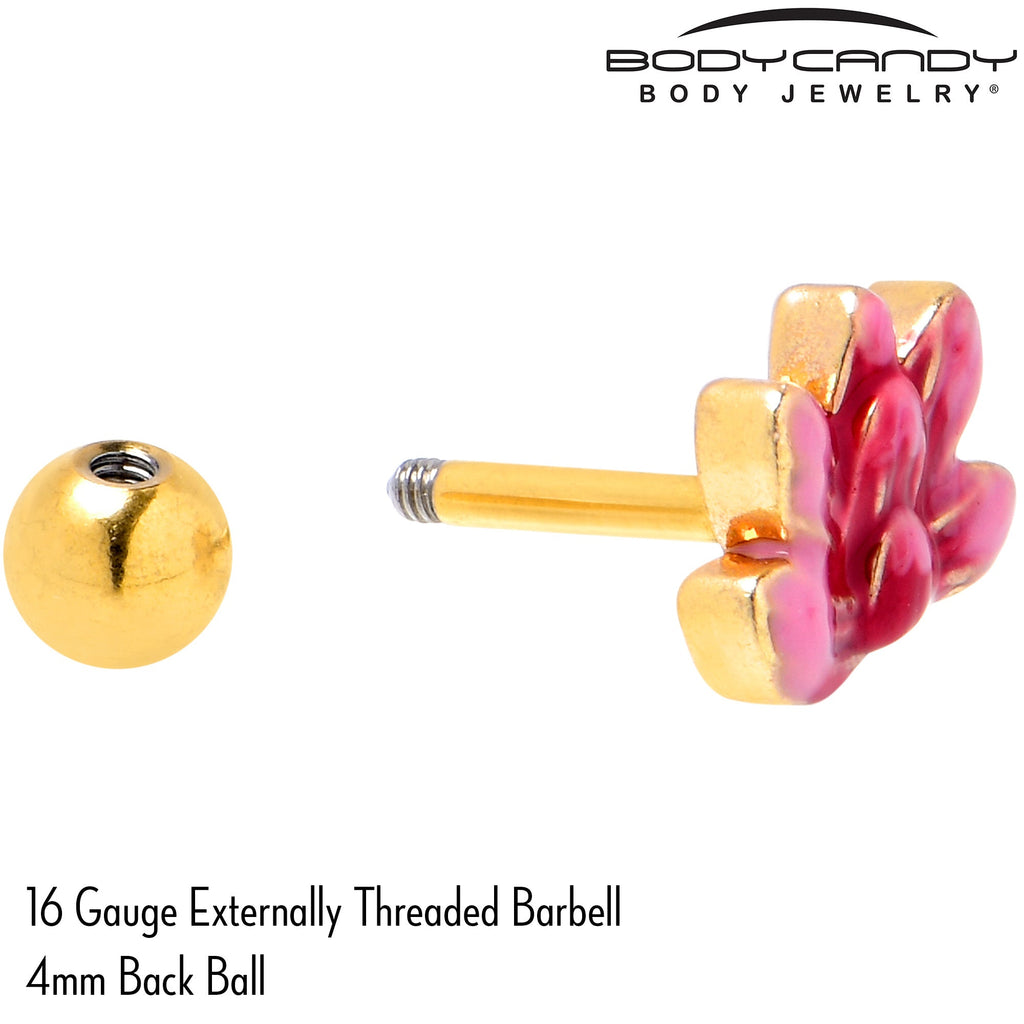BodyCandy 16G 1/4 Clear Gem Gold Tone Ladybug Lotus Cartilage Set of 3 — alternative angle