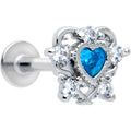 BodyCandy 16G 5/16 Blue Clear CZ Gem Heart Pair Labret Monroe Tragus — main product shot