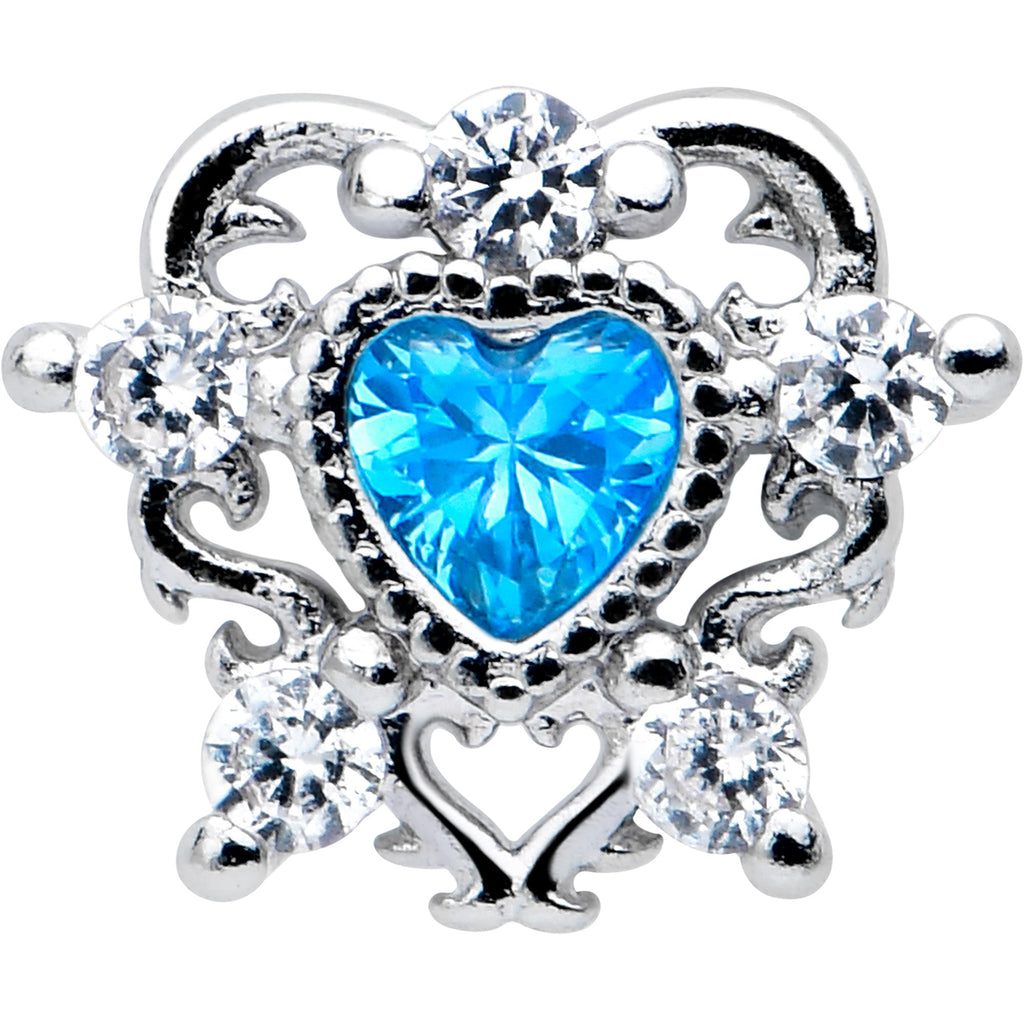 BodyCandy 16G 5/16 Blue Clear CZ Gem Heart Pair Labret Monroe Tragus — lifestyle context