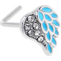 BodyCandy 20G 7mm Clear Gem Heavenly Heart Angel Wing Blue L Shape Nose Ring — main product shot