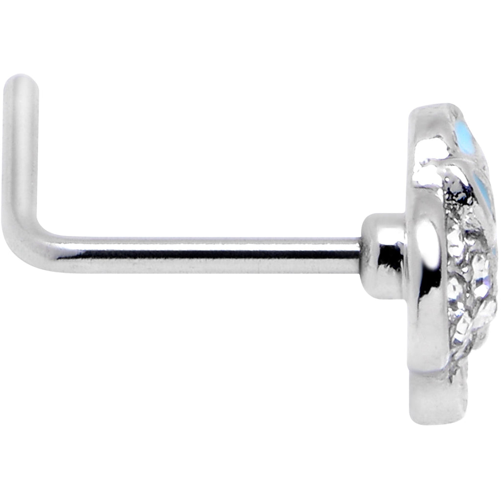 BodyCandy 20G 7mm Clear Gem Heavenly Heart Angel Wing Blue L Shape Nose Ring — lifestyle context