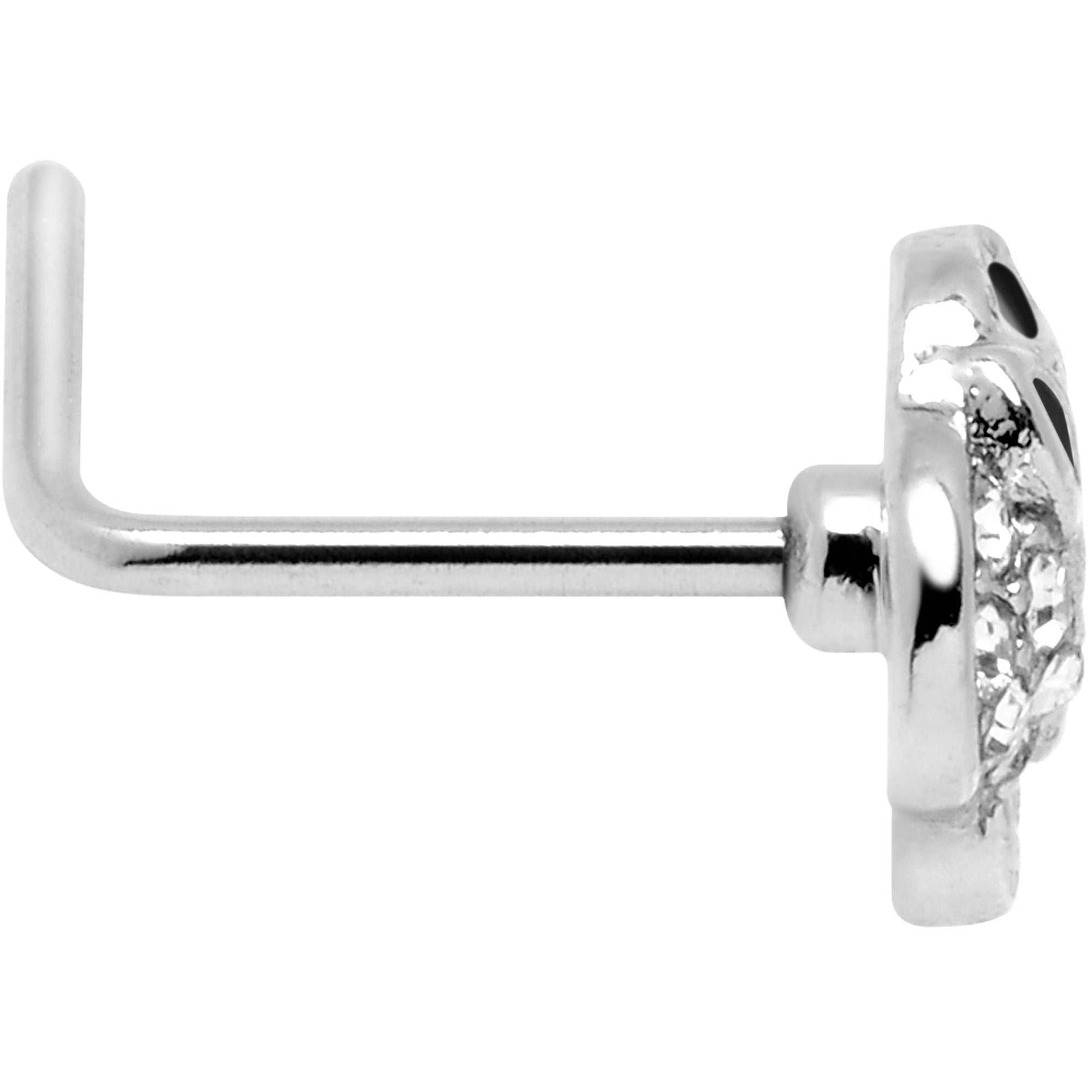 BodyCandy 20G 7mm Clear Gem Heavenly Heart Angel Wing Black L Shape Nose Ring — lifestyle context