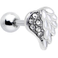 BodyCandy 16G 1/4 Clear Gem Heavenly Heart Angel Wing White Cartilage Stud — main product shot