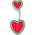 BodyCandy Watermelon Hearts Double Mount Belly Ring — main product shot