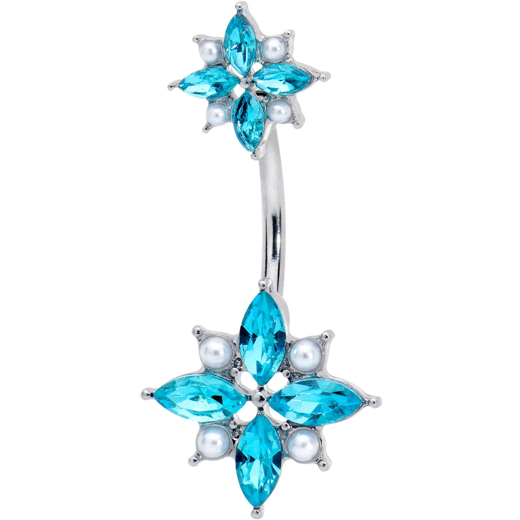 BodyCandy Blue Gem Star Power Double Mount Belly Ring — main product shot