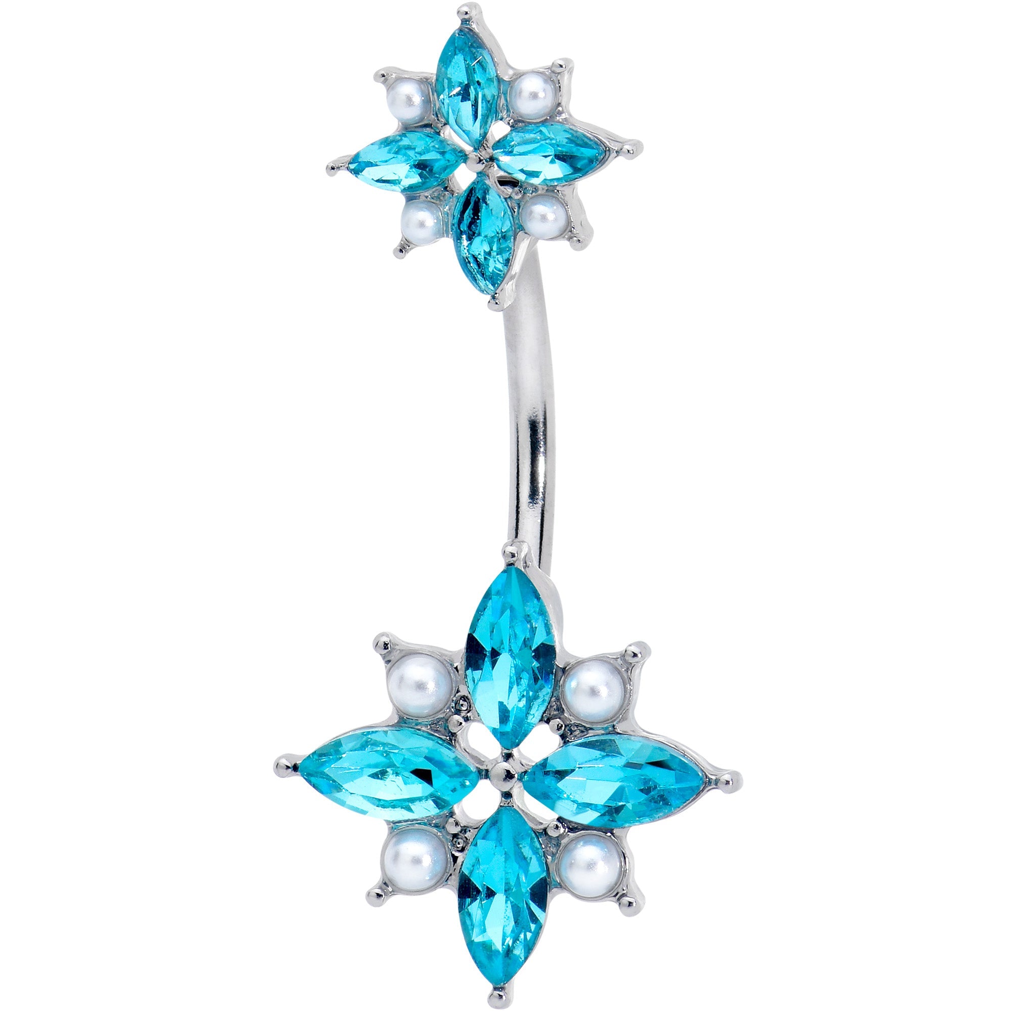 BodyCandy Blue Gem Star Power Double Mount Belly Ring — main product shot