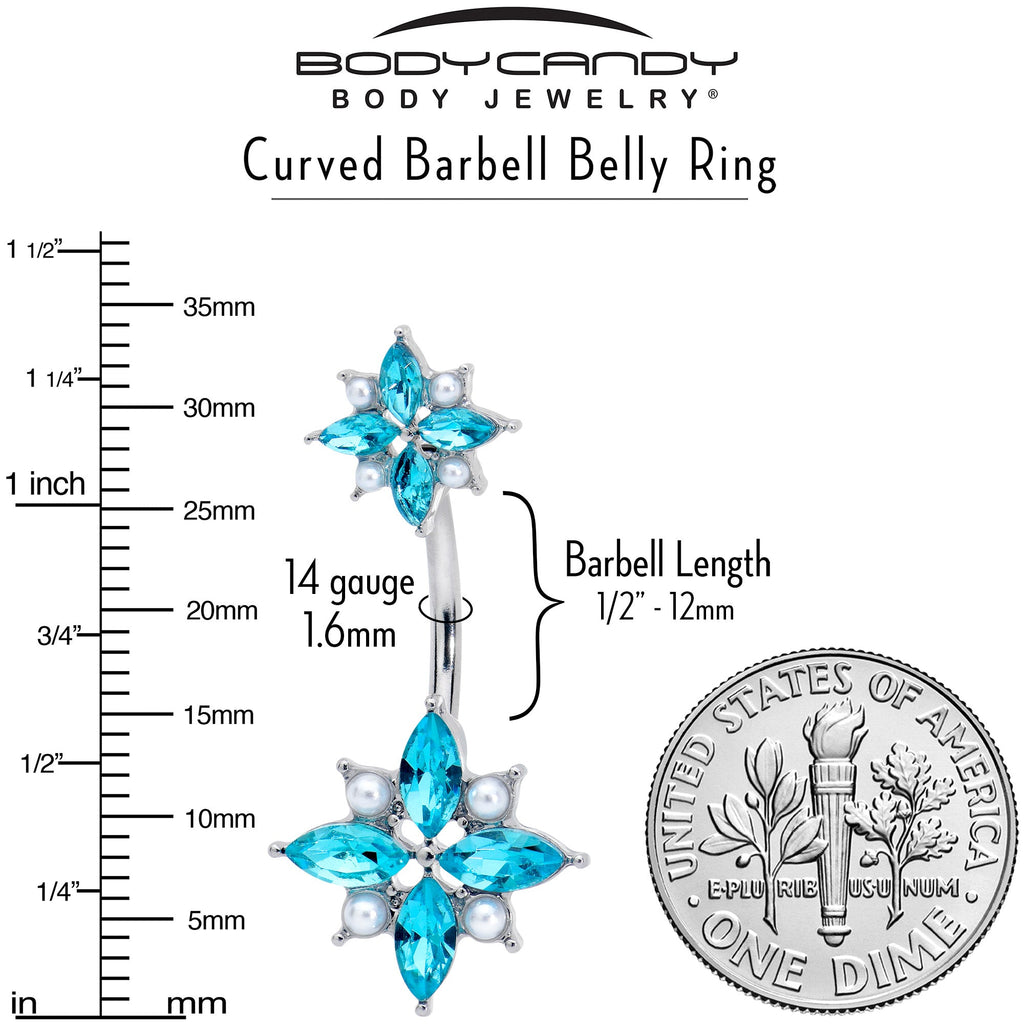 BodyCandy Blue Gem Star Power Double Mount Belly Ring — alternative angle