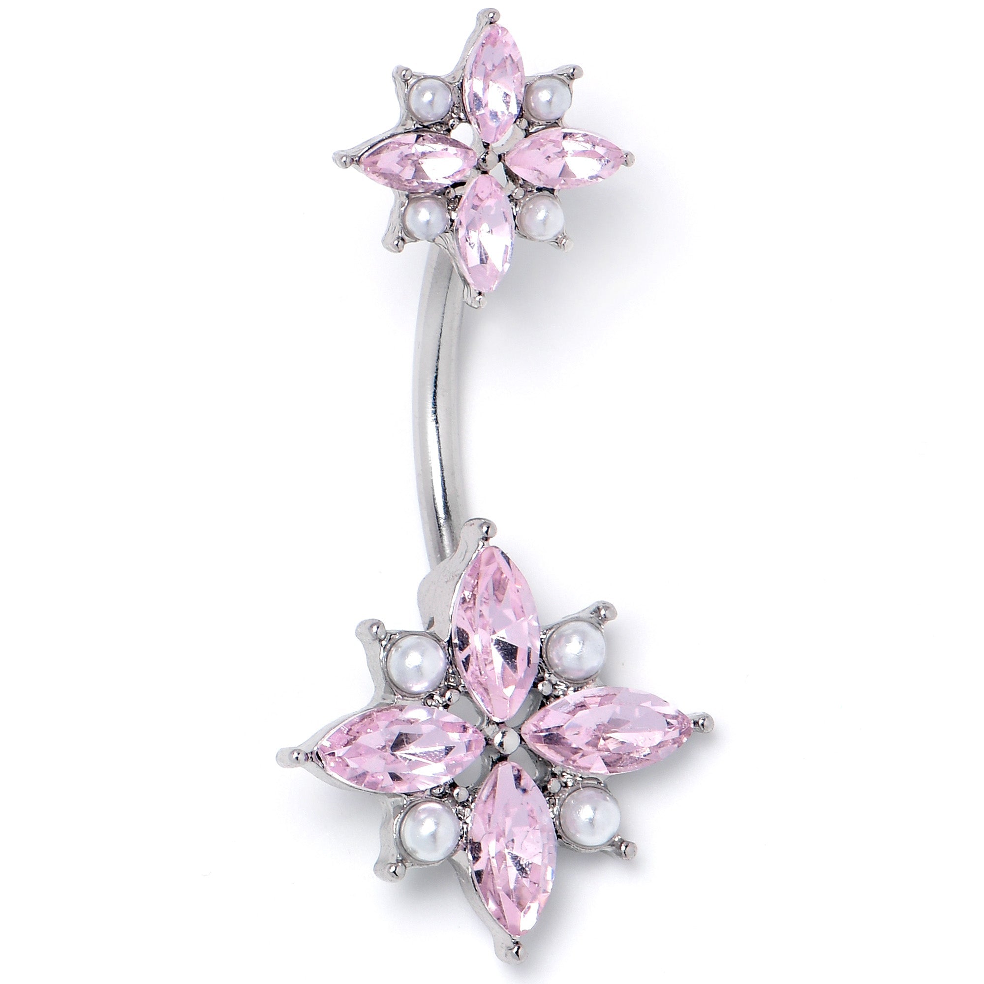 BodyCandy Pink Gem Star Power Double Mount Belly Ring — lifestyle context