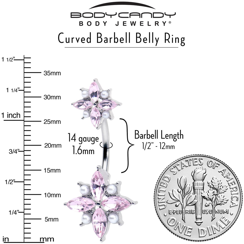 BodyCandy Pink Gem Star Power Double Mount Belly Ring — alternative angle