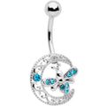 BodyCandy Blue Gem Lunar Dragonfly Dangle Belly Ring — main product shot