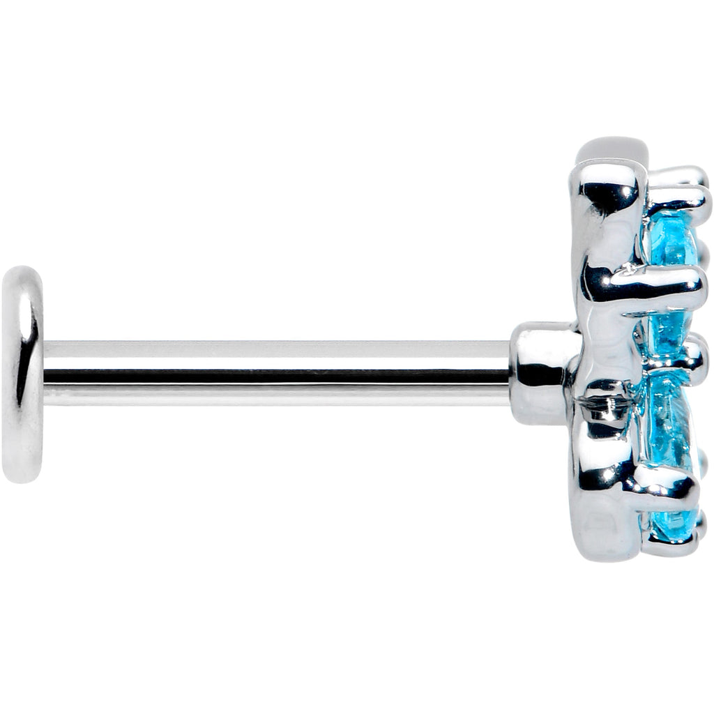 BodyCandy 16G 5/16 Blue Gem Baroque Butterfly Internally Threaded Labret — lifestyle context