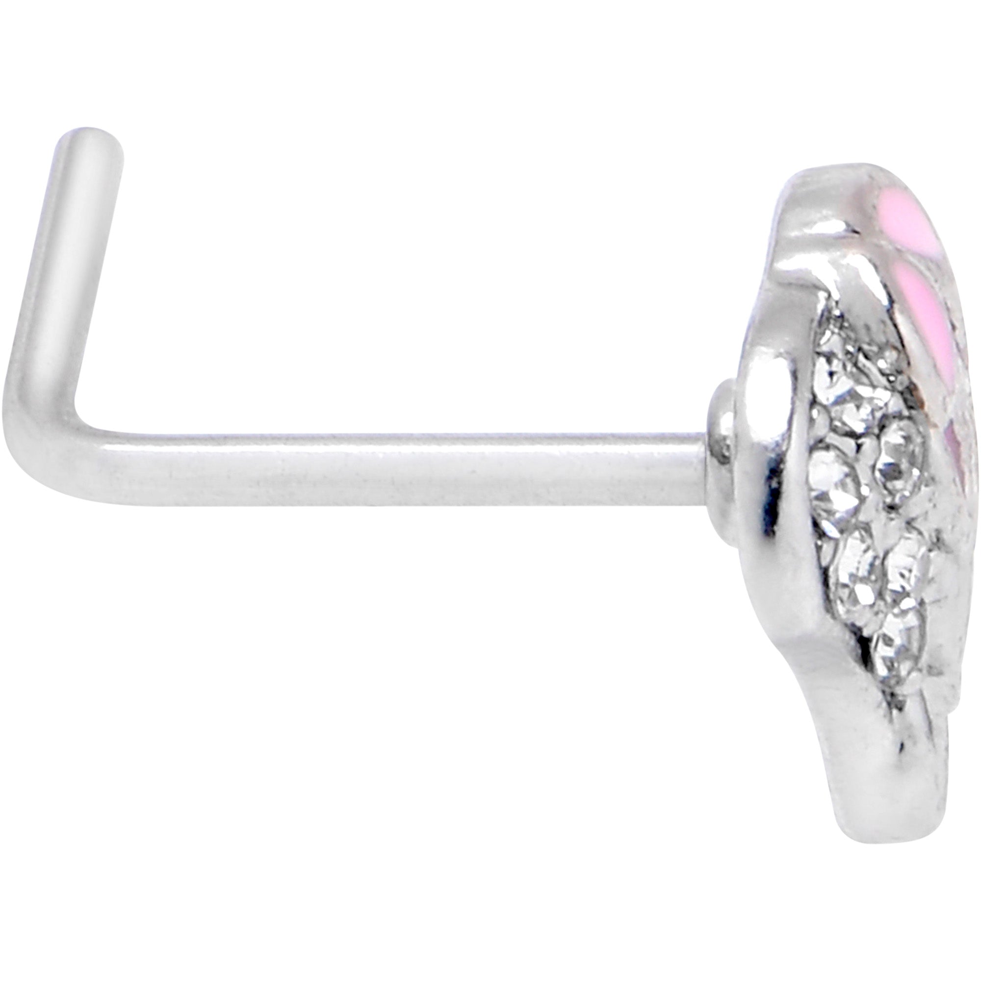 BodyCandy 20G 7mm Clear Gem Heavenly Heart Angel Wing Pink L Shape Nose Ring — lifestyle context