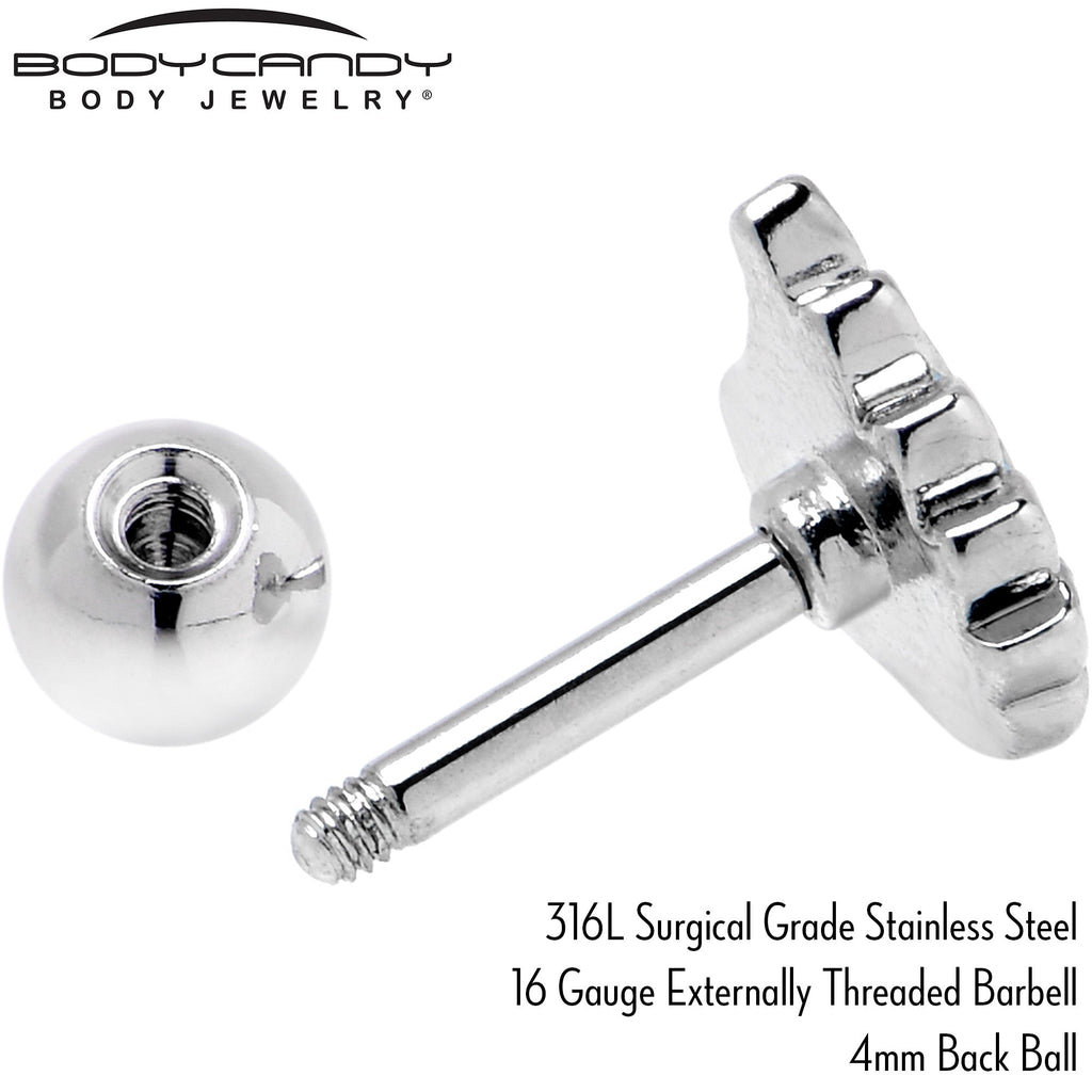 BodyCandy 16G 1/4 Clear Gem Heavenly Heart Angel Wing Black Cartilage Earring — alternative angle