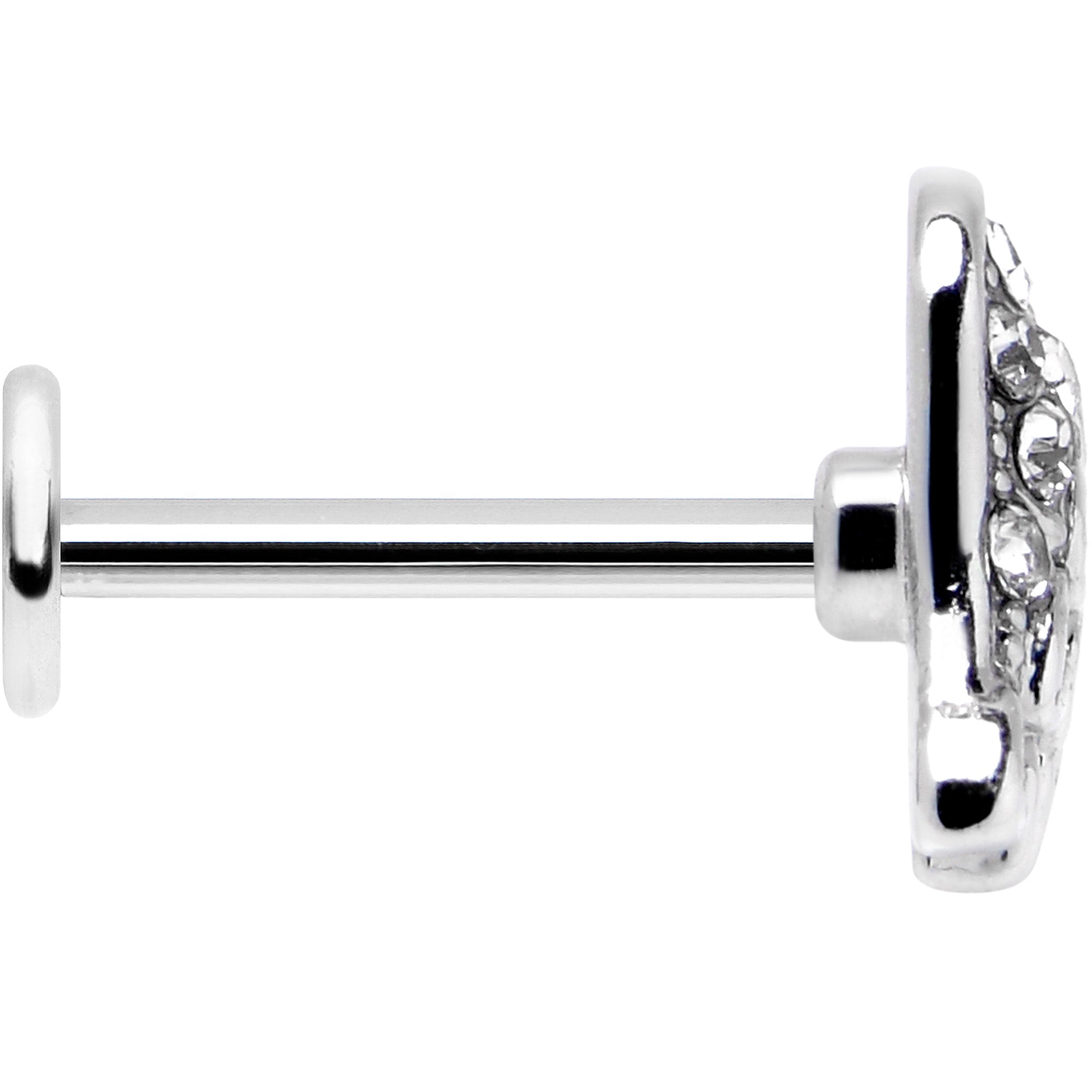 BodyCandy 16G 5/16 Clear Gem Heavenly Heart Angel Wing Pink Labret Tragus — lifestyle context