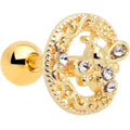 BodyCandy 16G 1/4 Clear Gem Gold Tone Lunar Dragonfly Cartilage Earring — main product shot