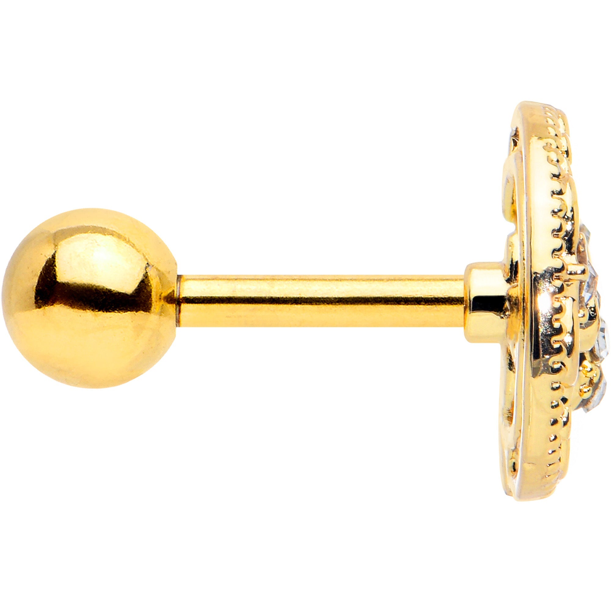 BodyCandy 16G 1/4 Clear Gem Gold Tone Lunar Dragonfly Cartilage Earring — lifestyle context