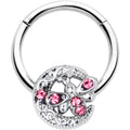 BodyCandy 16G 3/8 Pink Gem Lunar Dragonfly Hinged Segment Ring — main product shot