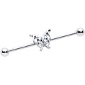 BodyCandy 14G Clear Gem Fancy Fab Butterfly Industrial Barbell 38mm — main product shot