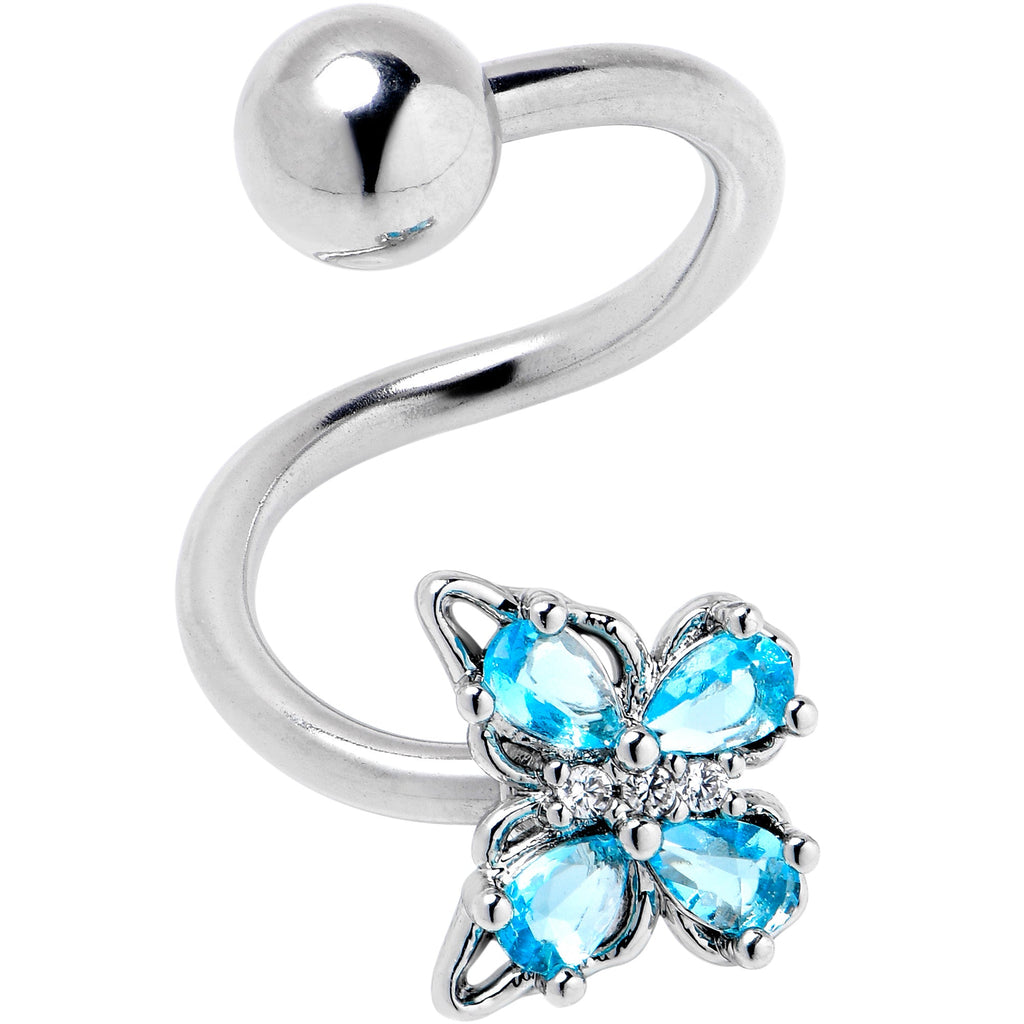 BodyCandy Blue Gem Baroque Beauty Butterfly Spiral Twister Belly Ring — lifestyle context