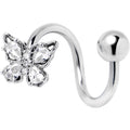 BodyCandy Clear Gem Baroque Beauty Butterfly Spiral Twister Belly Ring — main product shot