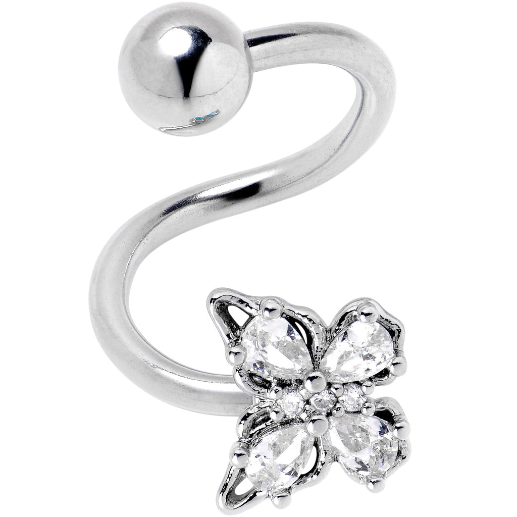BodyCandy Clear Gem Baroque Beauty Butterfly Spiral Twister Belly Ring — lifestyle context