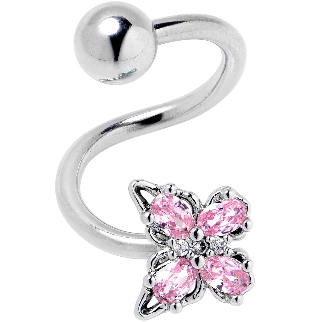 BodyCandy Pink Gem Baroque Beauty Butterfly Spiral Twister Belly Ring — lifestyle context