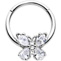 BodyCandy 16G 3/8 Clear Gem Baroque Beauty Butterfly Hinged Segment Ring — main product shot