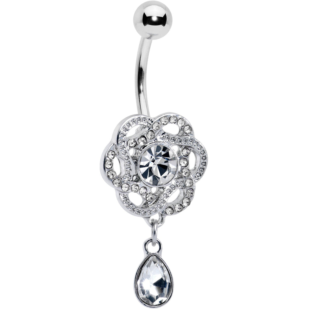 BodyCandy Clear Gem Celtic Knot Elegance Dangle Belly Ring — main product shot