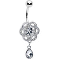 BodyCandy Clear Gem Celtic Knot Elegance Dangle Belly Ring — main product shot