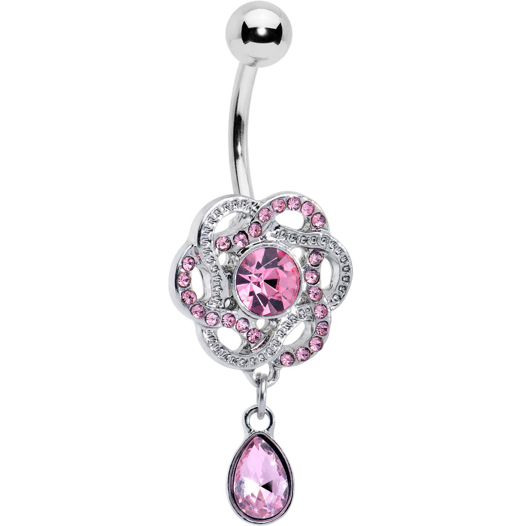 BodyCandy Pink Gem Celtic Knot Elegance Dangle Belly Ring — main product shot