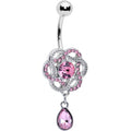 BodyCandy Pink Gem Celtic Knot Elegance Dangle Belly Ring — main product shot