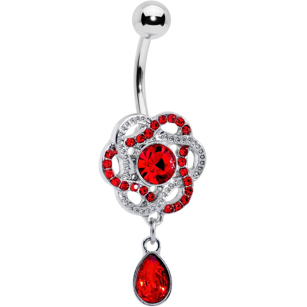 BodyCandy Red Gem Celtic Knot Elegance Dangle Belly Ring — main product shot