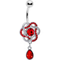 BodyCandy Red Gem Celtic Knot Elegance Dangle Belly Ring — main product shot