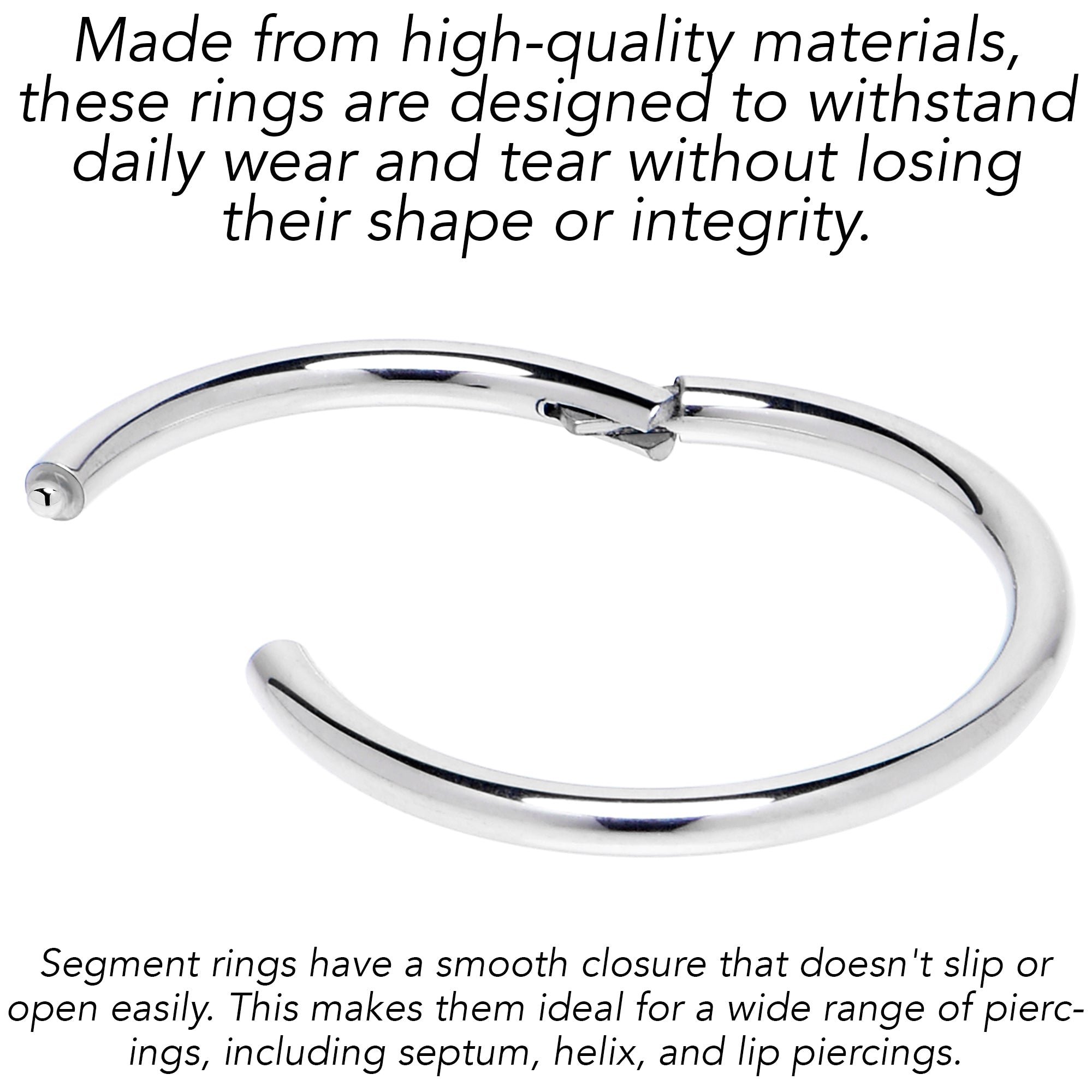 BodyCandy 14G 1/4 316L Surgical Steel Precision Hinged Segment Hoop — in-use photo