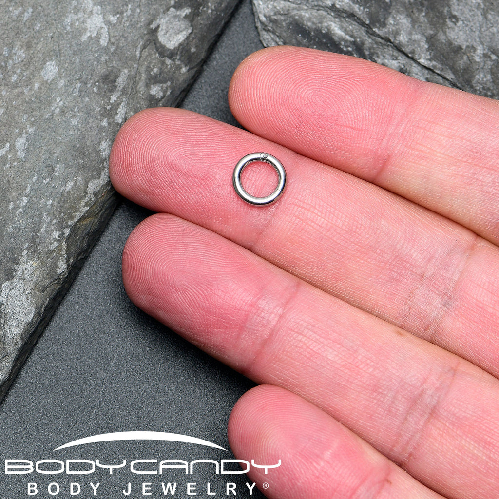 BodyCandy 14G 1/4 316L Surgical Steel Precision Hinged Segment Hoop — size reference