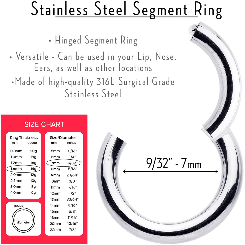 BodyCandy 14G 7mm 316L Surgical Steel Precision Hinged Segment Hoop — lifestyle context