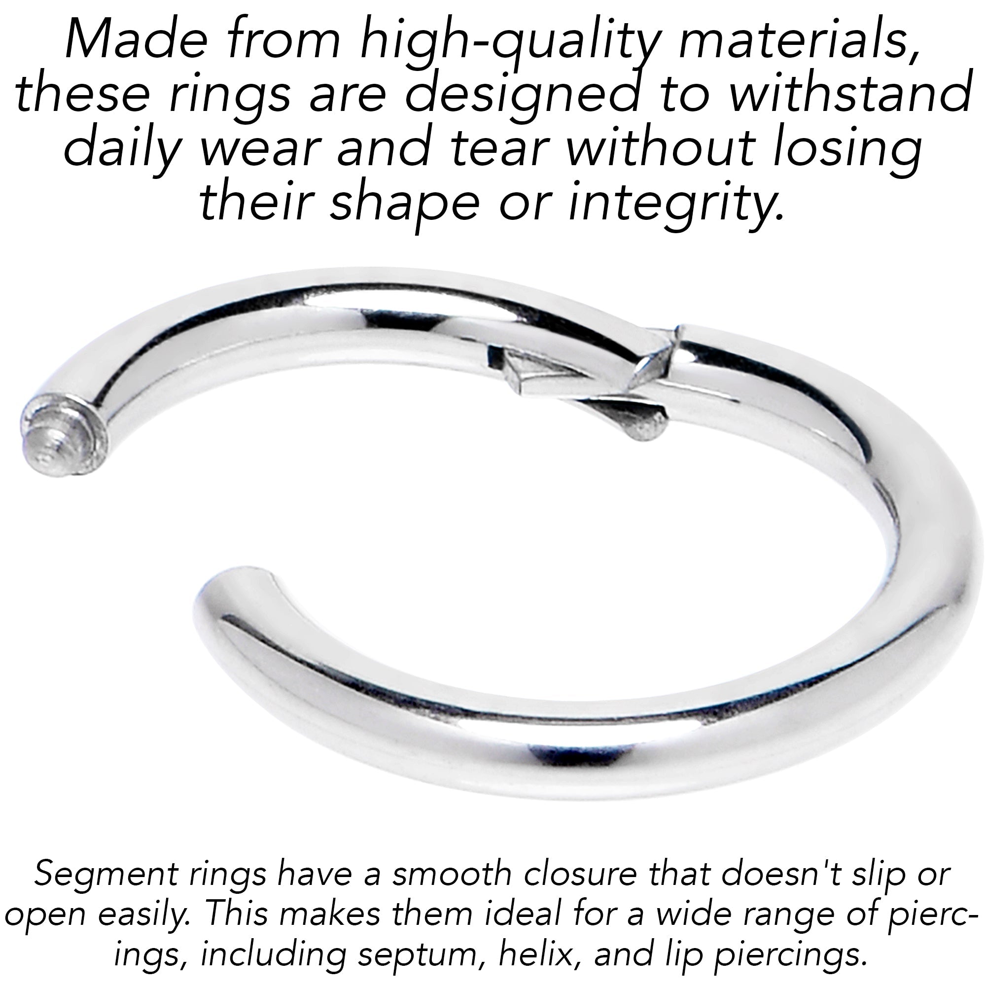 BodyCandy 14G 7mm 316L Surgical Steel Precision Hinged Segment Hoop — size reference