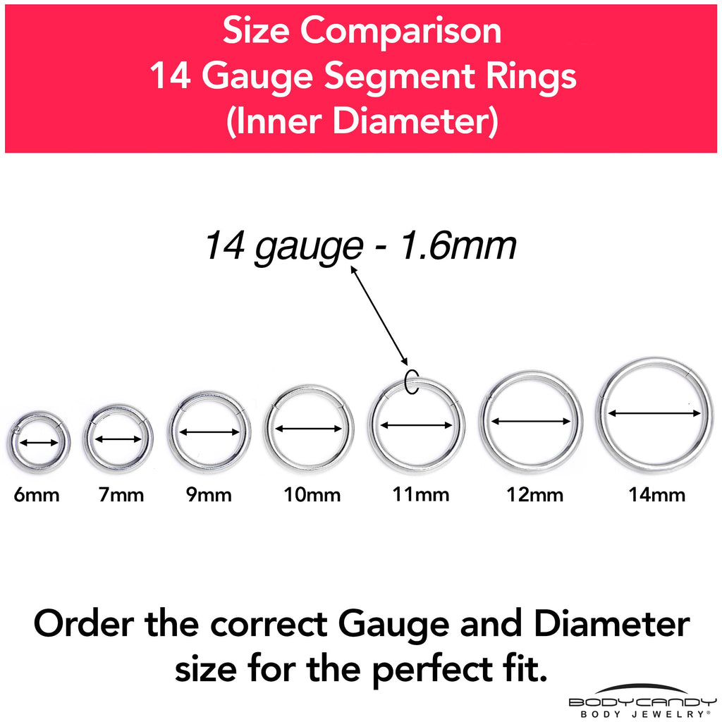 BodyCandy 14G 7mm 316L Surgical Steel Precision Hinged Segment Hoop — color detail
