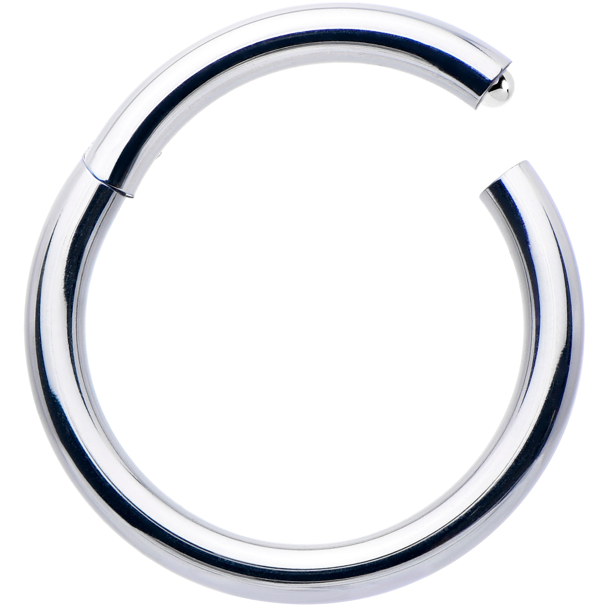 BodyCandy 14G 7/16 316L Surgical Steel Precision Hinged Segment Hoop — detail close-up