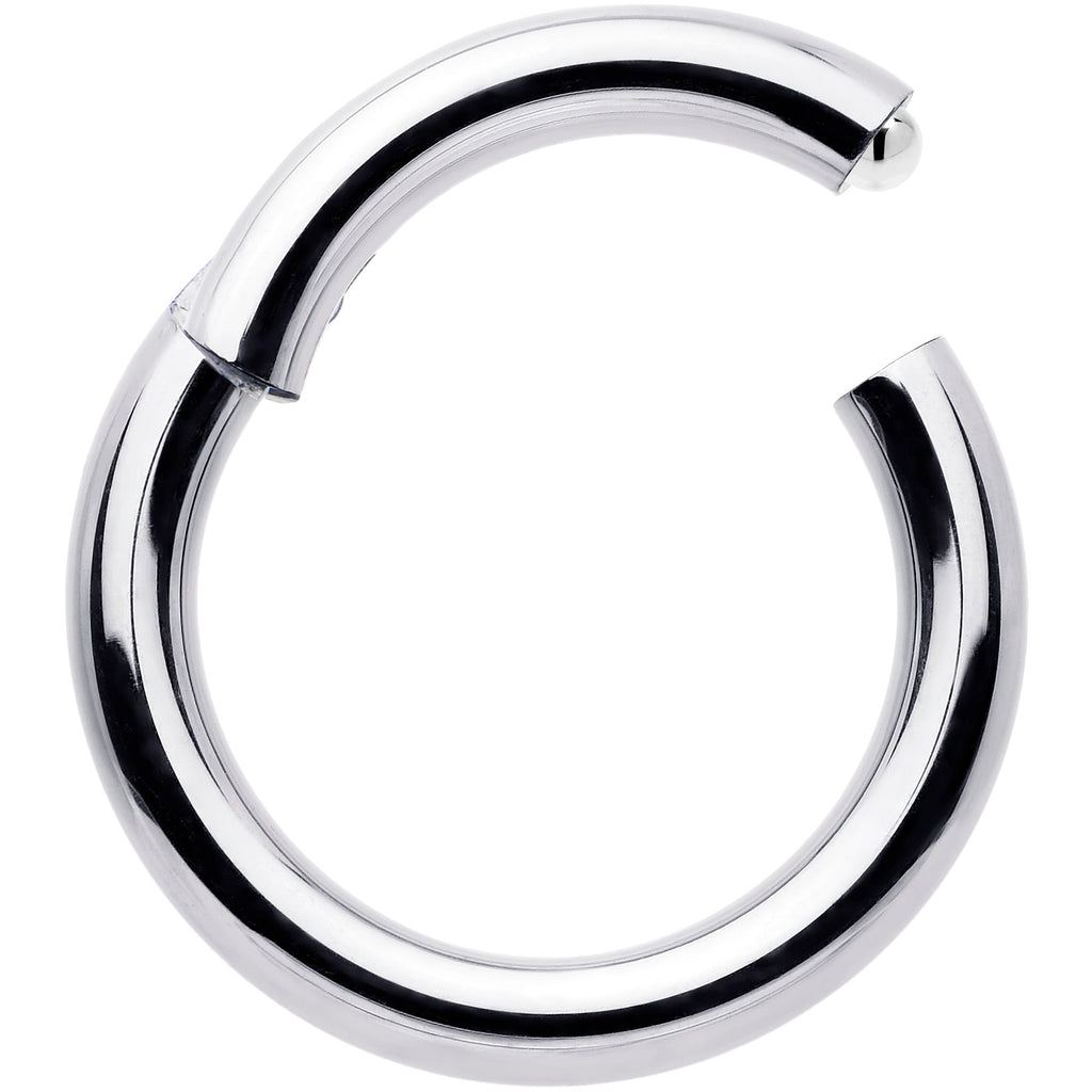 BodyCandy 12G 3/8 316L Surgical Steel Precision Hinged Segment Hoop — detail close-up