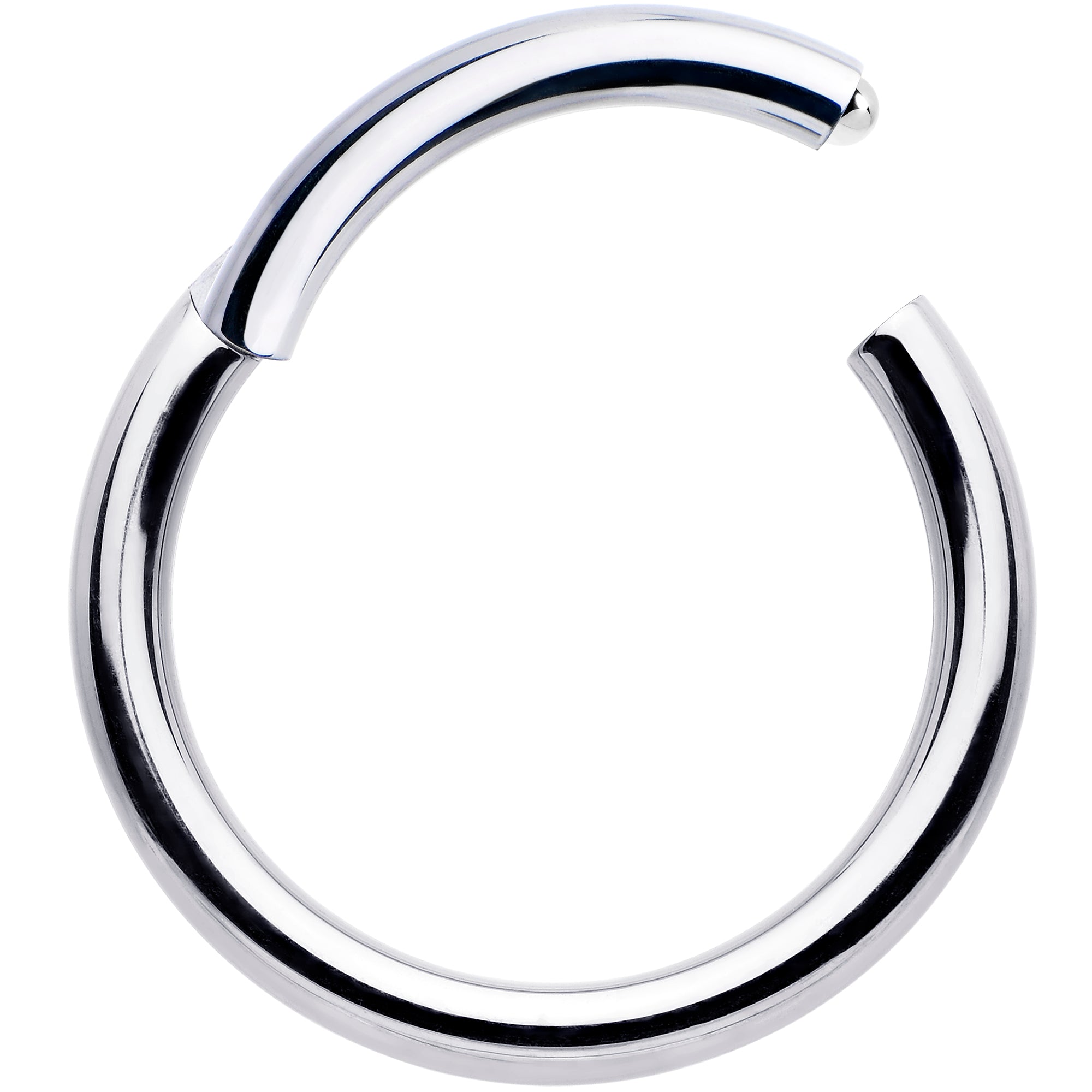 BodyCandy 12G 9/16 316L Surgical Steel Precision Hinged Segment Hoop — detail close-up