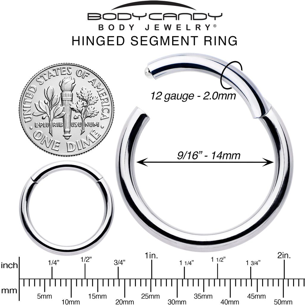 BodyCandy 12G 9/16 316L Surgical Steel Precision Hinged Segment Hoop — alternative angle