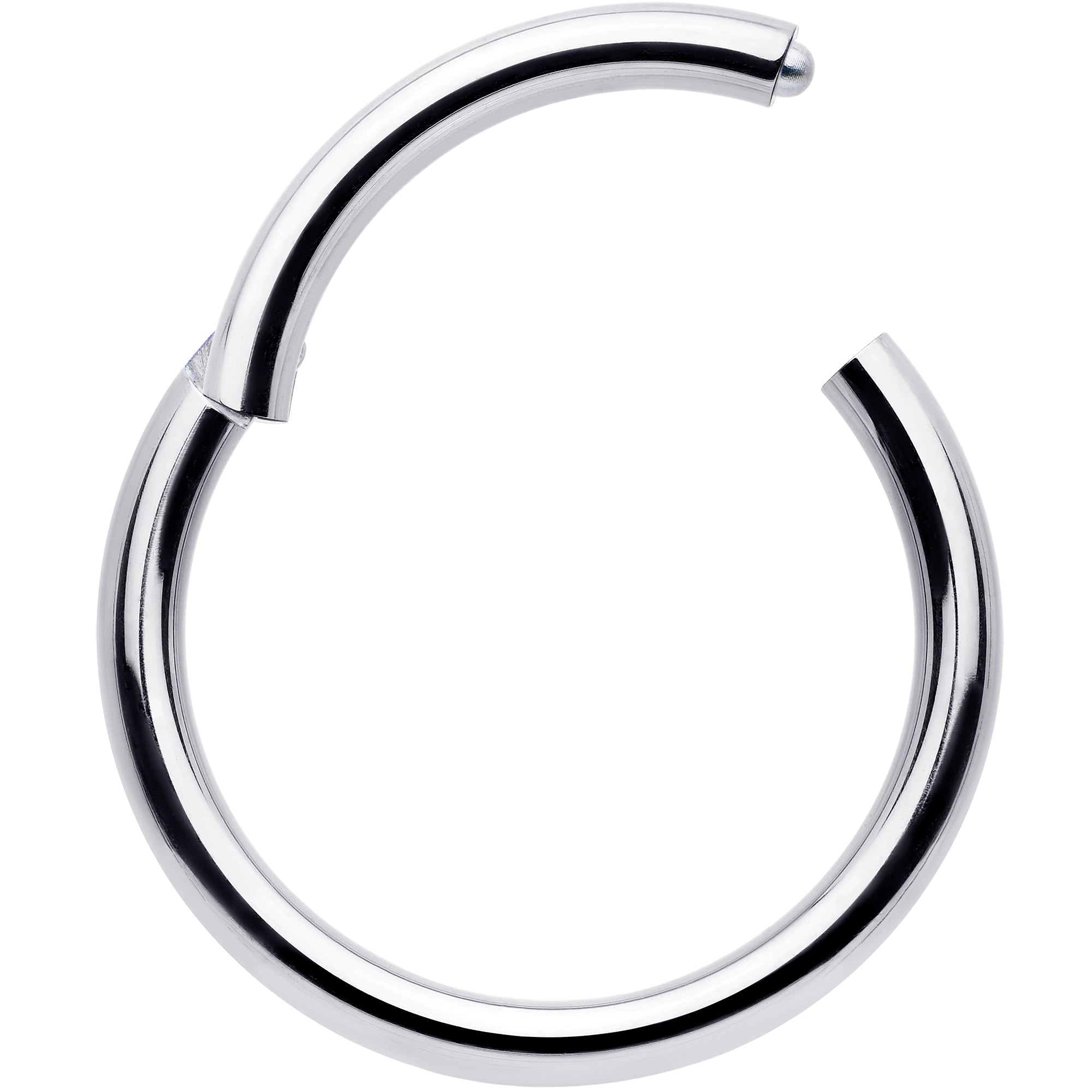 BodyCandy 12G 5/8 316L Surgical Steel Precision Hinged Segment Hoop — detail close-up