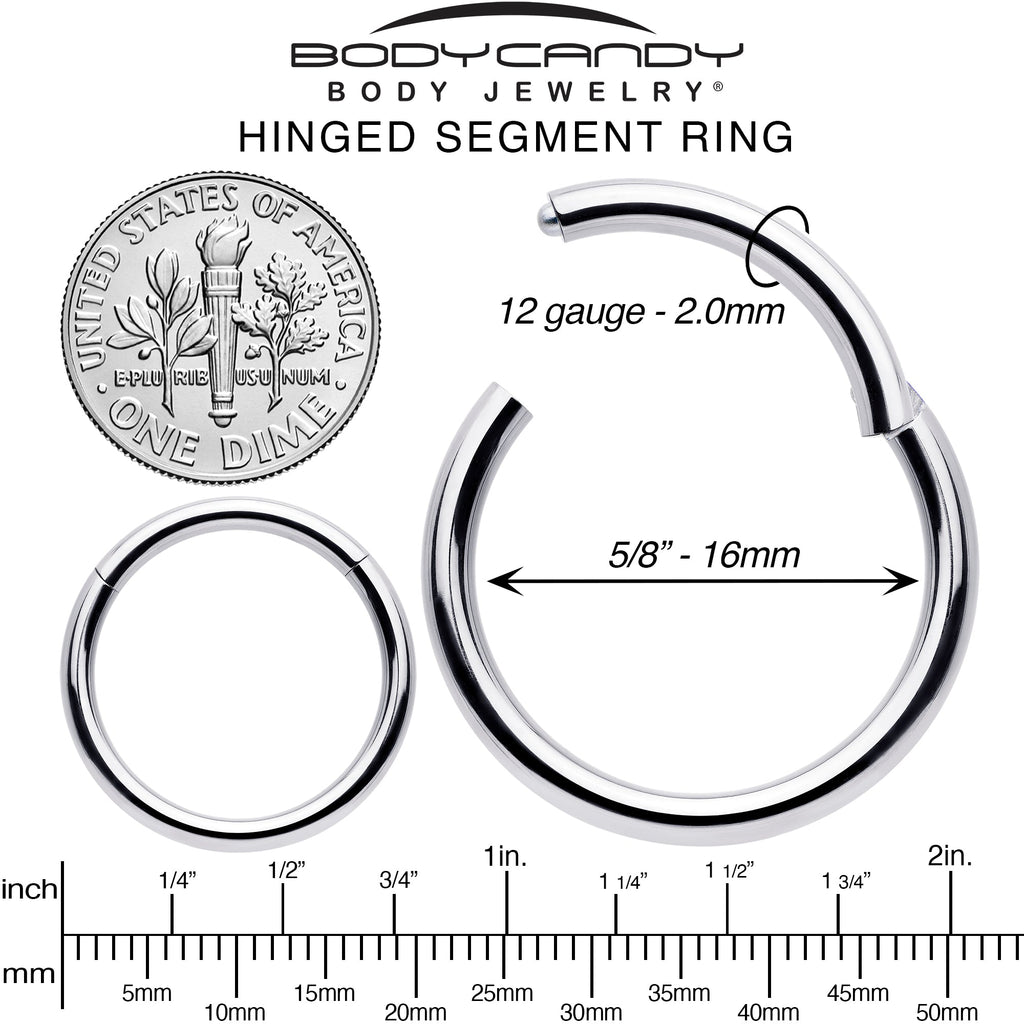 BodyCandy 12G 5/8 316L Surgical Steel Precision Hinged Segment Hoop — alternative angle