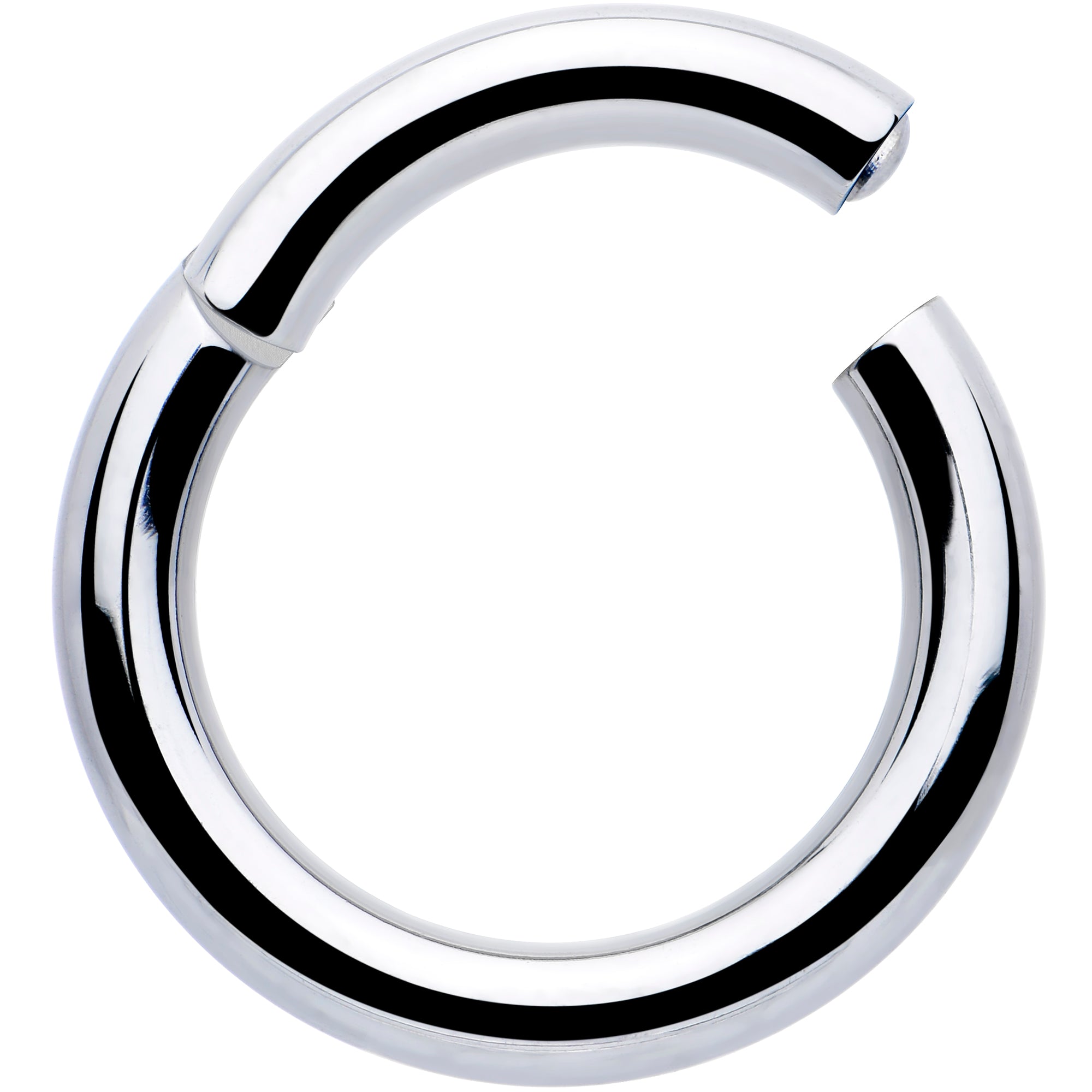 BodyCandy 8G 9/16 316L Surgical Steel Precision Hinged Segment Hoop — detail close-up