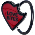 BodyCandy 20G 5/16 Black Love Bites Heart Valentines Nose Hoop — main product shot